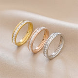 Fashion Rhinestones Rings Women Stainless Steel Ring – Stylish Gifts — 6