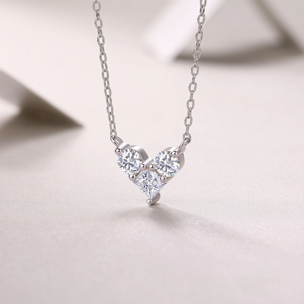 S925 Silver Pendant Moissanite Love At Present – Jewelry Gift Ideas — 1