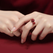 Women's S925 Sterling Silver Cinnabar Ring Niche – Gifts for Her — 10