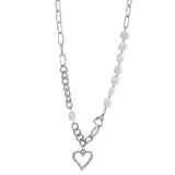 Women's All Match Pearl Heart Stitching Necklace – Jewelry Gift Ideas — 3