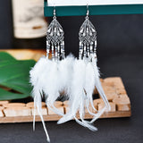 Drop Shaped Point Diamond Chain Tassel Earrings – Thoughtful Gifts — 8