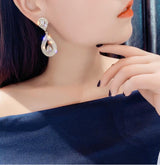 Women's Shiny Diamond-encrusted Drop Earrings – Gifts for Her — 4