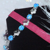6mm Blue Opal Bracelet Silver Jewelry Colorful – Jewelry Gift Ideas — 4