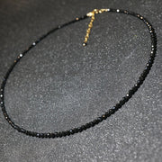 Simple Black Glass Crystal Stone Necklace – Jewelry Gift Ideas — 4