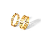 Stainless Steel Ring Great Wall Pattern Geometric – Stylish Gifts — 9