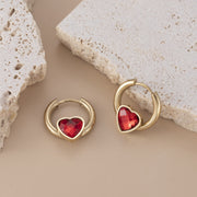 French Candy Color Loving Heart Zircon Titanium Steel – Everyday Gifts — 11
