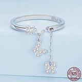 S925 Silver Butterfly Chain Opening Adjustable Ring – Everyday Gifts — 5