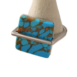 Retro-style Natural Square Turquoise Ring – Stylish Gifts — 5