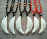 Wolf Tooth Pendant Bleached Necklace Ornament – Jewelry Gift Ideas — 11