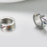Fashion Simple Rainbow Pattern Titanium Steel Earrings – Stylish Gifts — 5