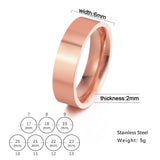 Simple 6mm Smooth Stainless Steel Couple Ring European – Stylish Gifts — 3