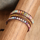Colored Turquoise Woven Three-layer Bracelet – Jewelry Gift Ideas — 3