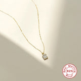 Ins Wind S925 Sterling Silver Square Tag Diamond – Jewelry Gift Ideas — 1