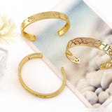 Personalized Wide Brim Gold Hollow Bracelet – Jewelry Gift Ideas — 4