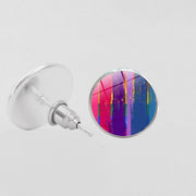 LGBT Pride Round Glass Stud Earrings Gay Lesbian – Stylish Gifts — 2