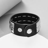 Row Cuspidal Spikes Rivet Stud Wide Cuff Leather – Jewelry Gift Ideas — 7