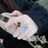 Rotating Double Layer Snowflake Ring Full Diamond Ring – Gifts for Her — 3