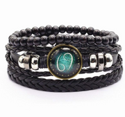 Vintage Braided Leather Cord Set Bracelet – Jewelry Gift Ideas — 1