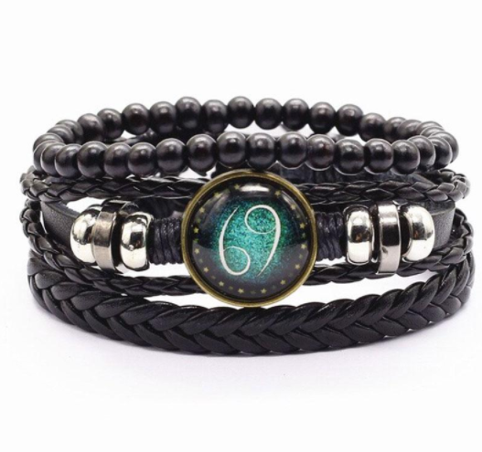 Vintage Braided Leather Cord Set Bracelet – Jewelry Gift Ideas — 1