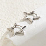 Geometric Titanium Steel Star Ear Studs – Holiday Gift Ideas — 5