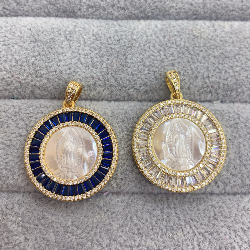 Round Lady Guadalupe Necklace Pendant – Jewelry Gift Ideas — 1