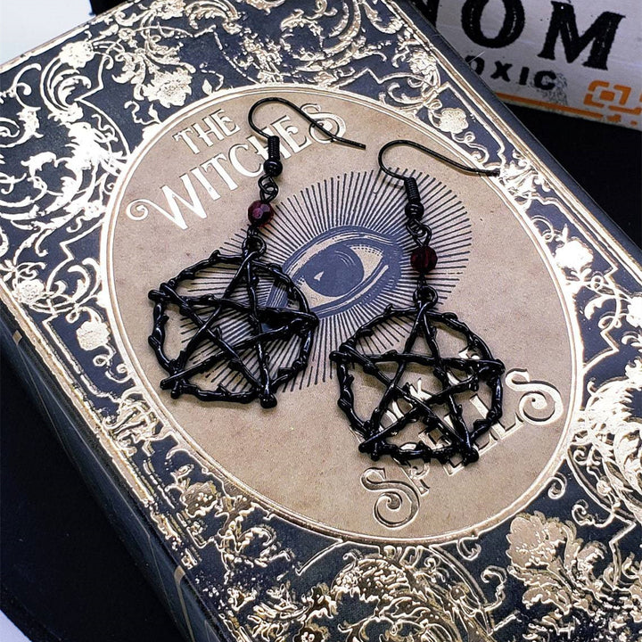 Large Five-pointed Star Ruby Earrings – Useful Gifts — 1