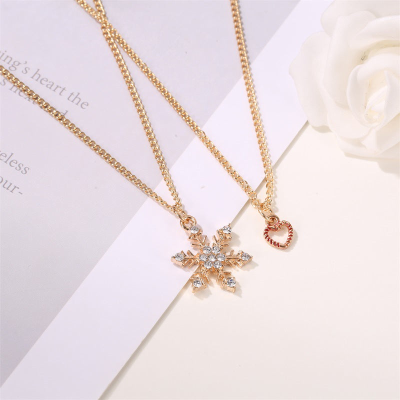 Christmas Snowflake Cane Drip Oil Necklace – Jewelry Gift Ideas — 1