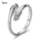 Alloy Simple Hands Hug Ring Opening Adjustable – Jewelry Gift Ideas — 9