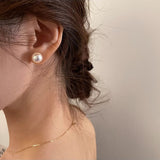 925 Sterling Silver Needle Pearl Stud Earrings Women's – Gifts for Her — 18