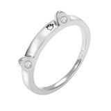 Silver Plated Diamond Bone Ring Pet Name Custom – Gifts for Pet Lovers — 1