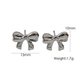 Bow Stainless Steel 14K Gold Earrings Necklace – Jewelry Gift Ideas — 5