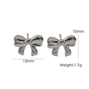 Bow Stainless Steel 14K Gold Earrings Necklace – Jewelry Gift Ideas — 5