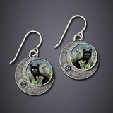 Retro Ethnic Square Dog Pattern Earrings – Dog Lover Gifts — 1