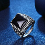 Silver Plated Black Onyx Men Ring – Gifts for Him — 4