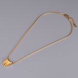 18K Titanium Steel Necklace Women's Small Square – Jewelry Gift Ideas — 4