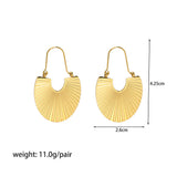 Stainless Steel Rib Scallop Earrings – Birthday Gifts — 8