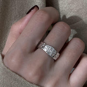 Texture Metal Asterism Open Ring For Women – Gifts for Her — 3