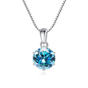 925 Silver Inlaid Round Moissanite Necklace – Jewelry Gift Ideas — 14