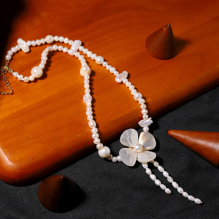 Tassel Necklace Shell Flower Pendant Advanced – Jewelry Gift Ideas — 1
