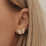 Stud Earrings Butterfly Wings Simple Half Wing – Meaningful Gifts — 1