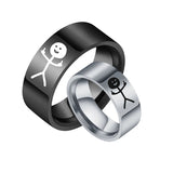 Stainless Steel Personality Couple Graffiti Ring – Gifts for Couples — 5