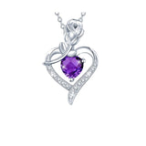 Women's Rose Heart Shape Diamond Pendant Necklace – Jewelry Gift Ideas — 2