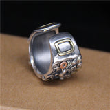S925 Sterling Silver Vintage Dragon Pattern Ring – Meaningful Gifts — 4