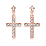 Cross Earrings Real Gold-plated Zircon – Jewelry Gift Ideas — 1