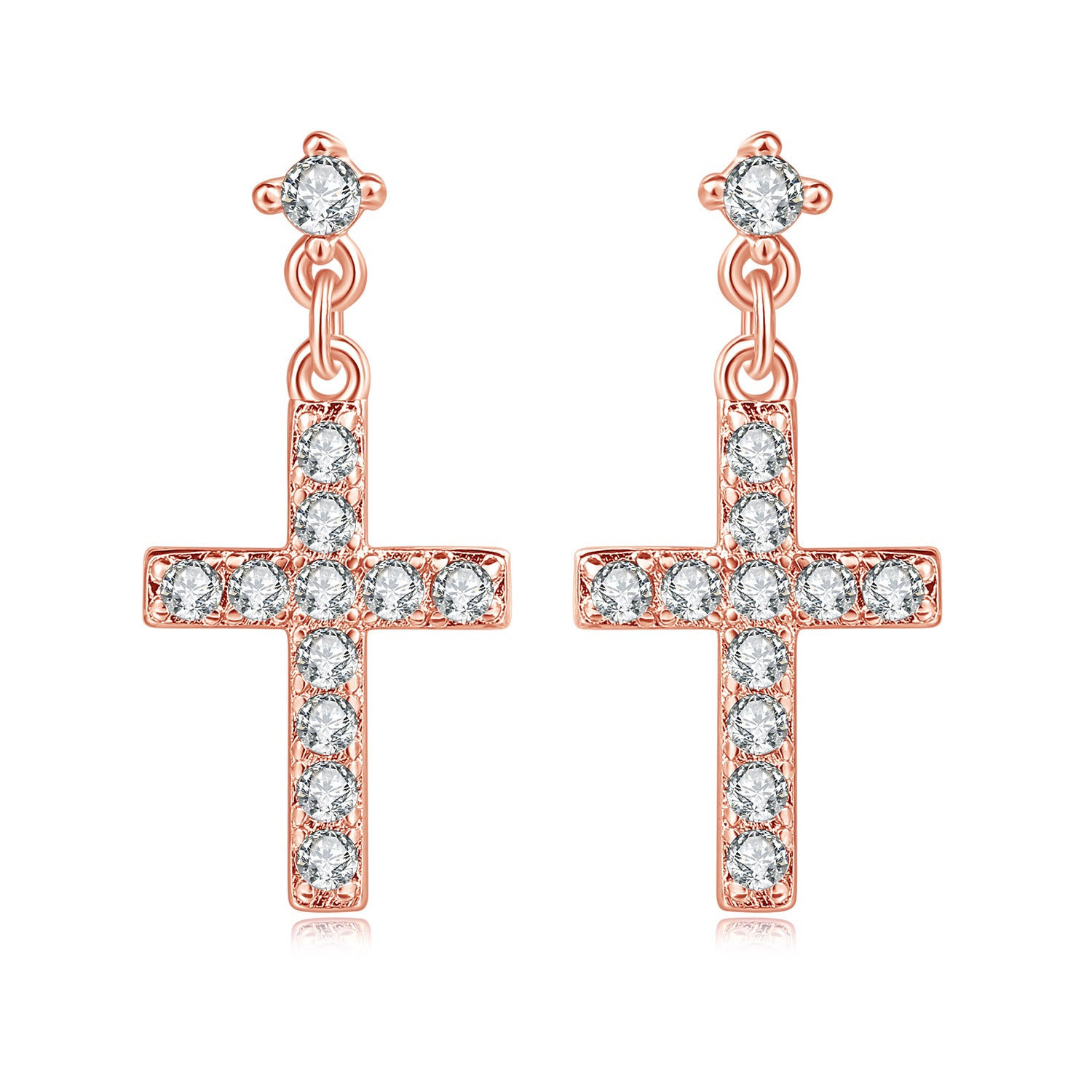 Cross Earrings Real Gold-plated Zircon – Jewelry Gift Ideas — 1