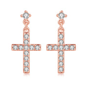 Cross Earrings Real Gold-plated Zircon – Jewelry Gift Ideas — 1