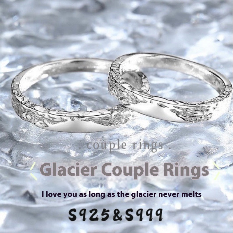 S999 Pure Silver Glacier Couples Openings Couple Rings – Stylish Gifts — 1