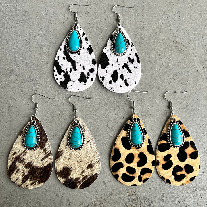 Western Animal Grain Cowhide Water Drop Turquoise – Stylish Gifts — 1