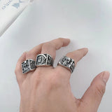 Retro Death Gothic Style Rose Skull Men's Titanium – Stylish Gifts — 1
