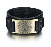 Beowulf Regalia Leather Viking Vegvisir Arm Cuff – Thoughtful Gifts — 4